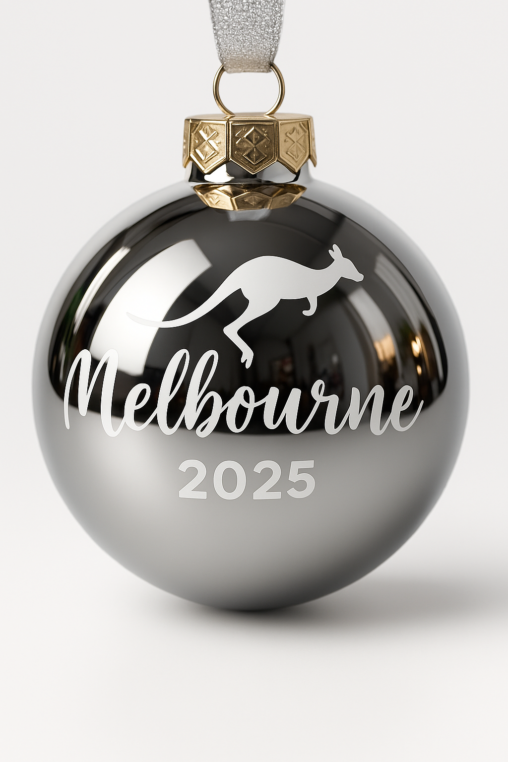 Melbourne 2025 Christmas Bauble Silver 25281