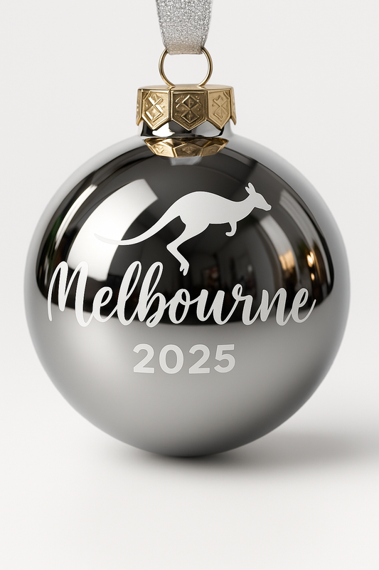 Melbourne 2025 Christmas Bauble Silver 25281