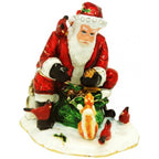 Santa Feeding Animals in Red Trinket Box 34795