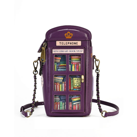 PRE-ORDER Vendula London - The Vendula Travelling Library Bookshop - Book Nook Telephone Box Bag 42621