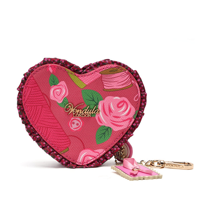 PRE-ORDER Vendula London - Pink Ribbon Sewing Box Scrapbook - Heart Coin Purse 42646