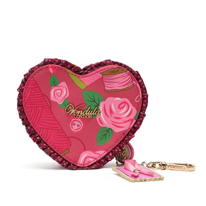 PRE-ORDER Vendula London - Pink Ribbon Sewing Box Scrapbook - Heart Coin Purse 42646
