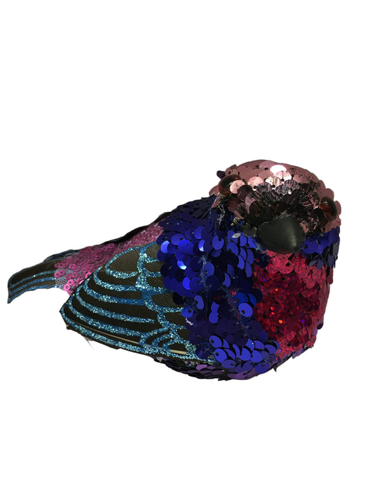 Christmas Clip On Sparrow Pink/Blue  37486