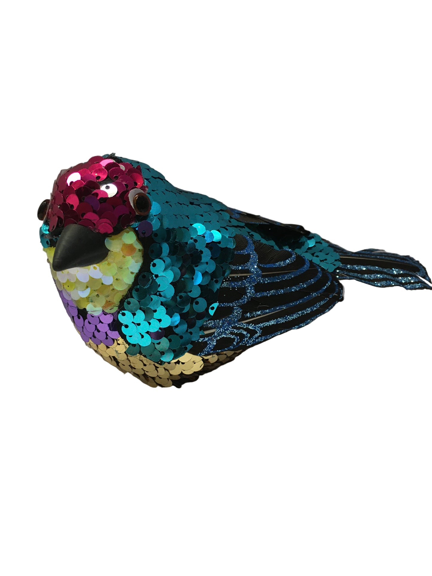 Christmas Clip On Sparrow Gold/Blue  37486