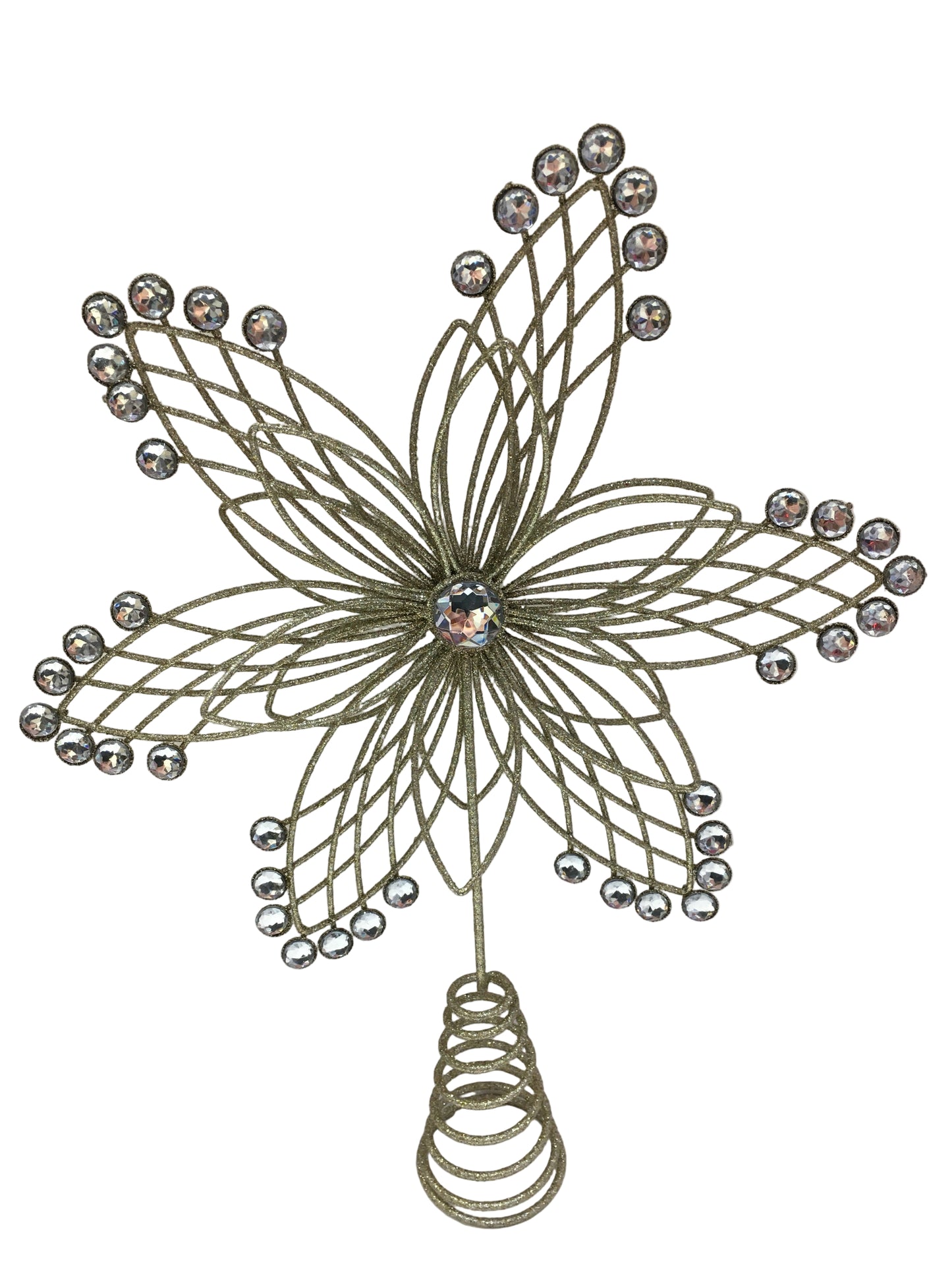 Champagne Wire Flower Christmas Tree Topper 37499
