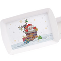 Small White Christmas Tray 41906 Santa in Chimney