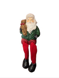 Shelf Sitting Santa with Teddy and Green Jacket 42984