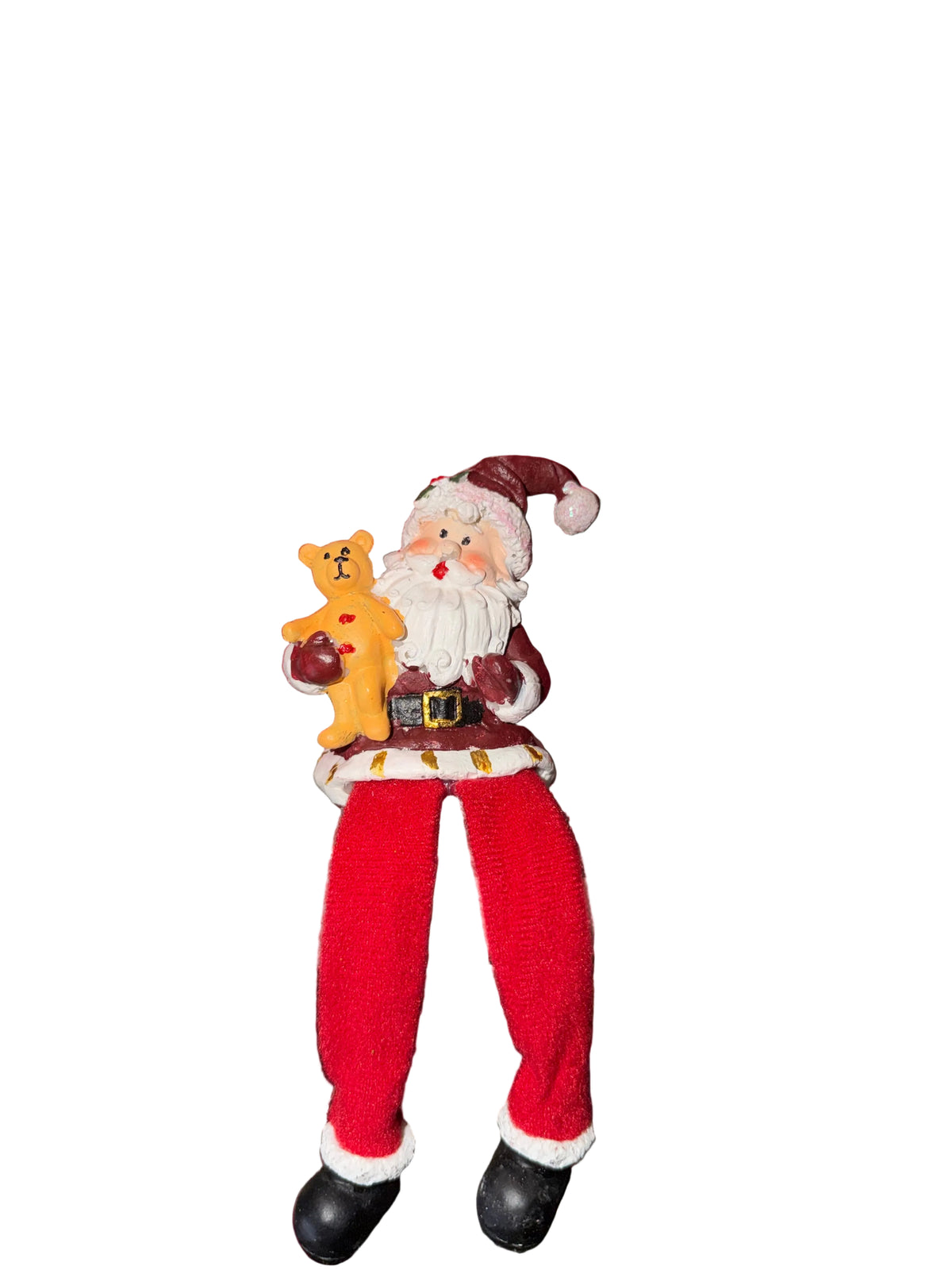 Shelf Sitter Red Santa with Teddy 39668