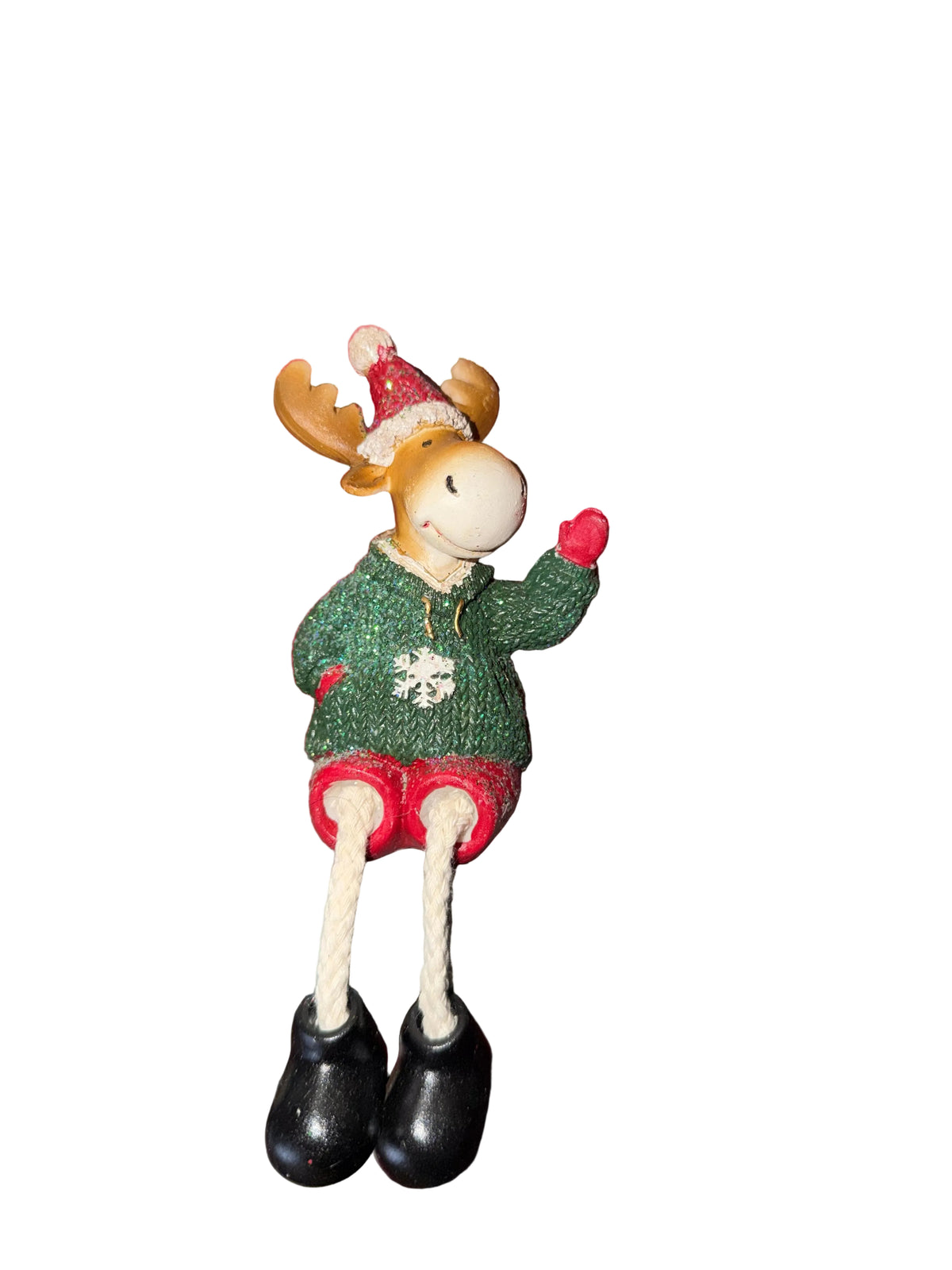 Shelf Sitting Reindeer wiith Green Sweater 42933
