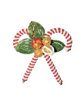 Red and White Candy Cane Beaded Napkin Ring 42458