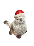 White Noelle Birds with Hat Red 10cm 42885