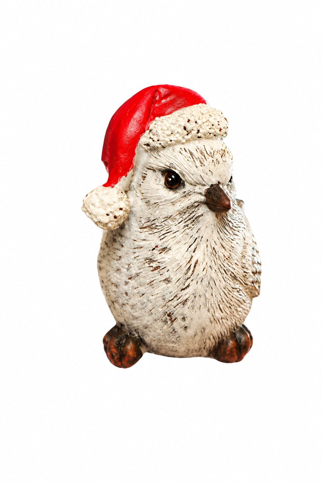 White Noelle Birds with Hat Red 8cm 42884