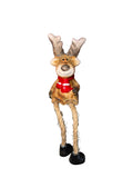 Shelf Sitting Reindeer with Wooden Look 42933
