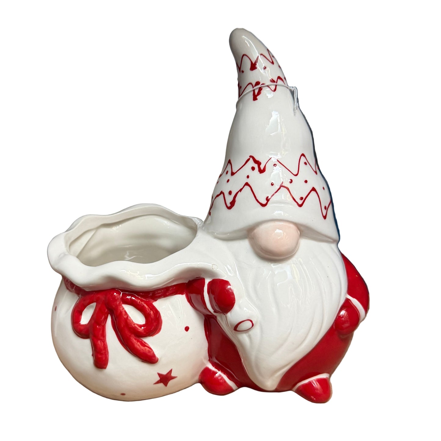 Christmas Gnome and Ceramic Pot Large 41858