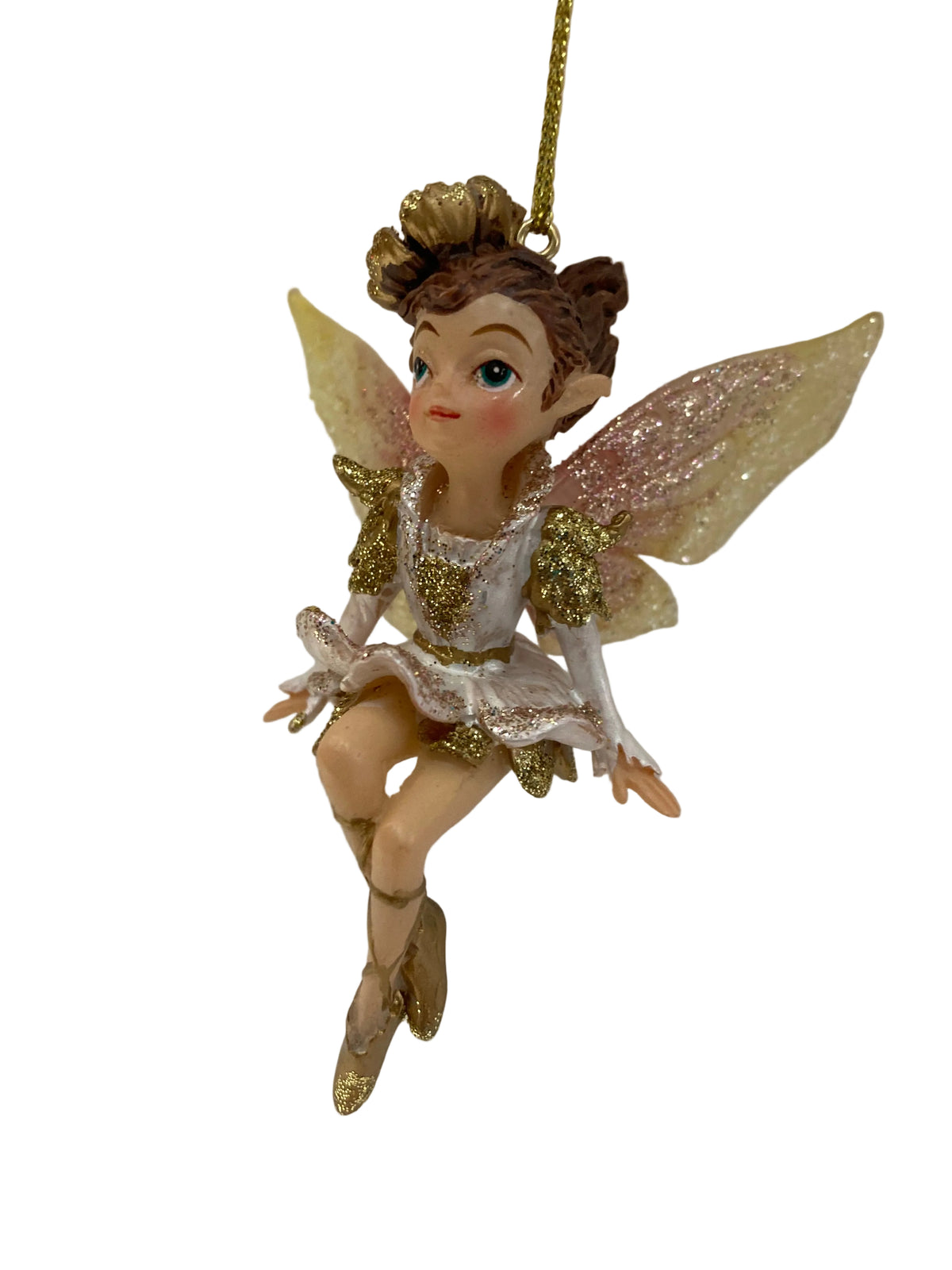 Gold and Pink Fairy Hanging Ornament 42701