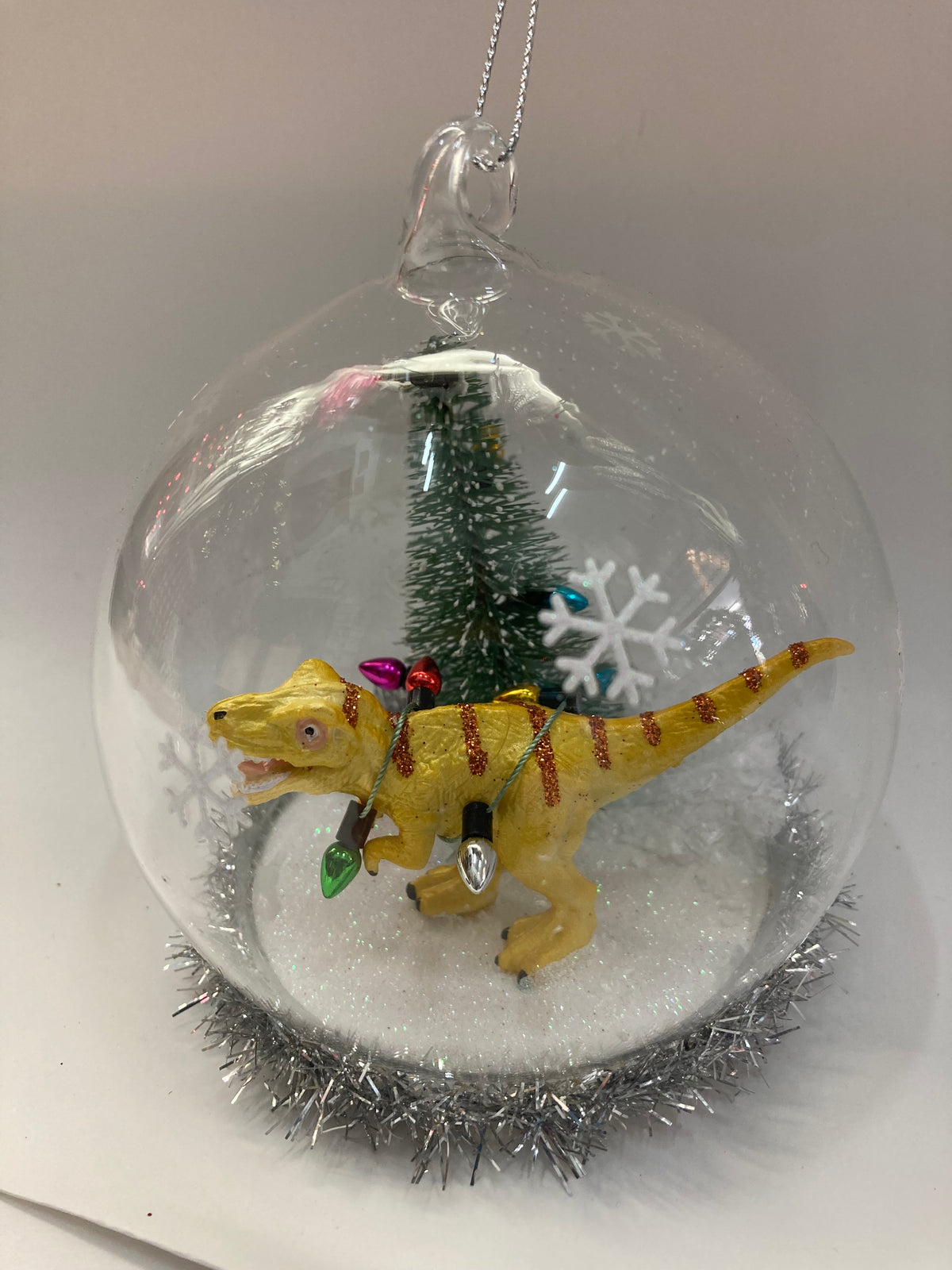 Yellow Dinosaur Water Bauble Hanging Ornament 42703