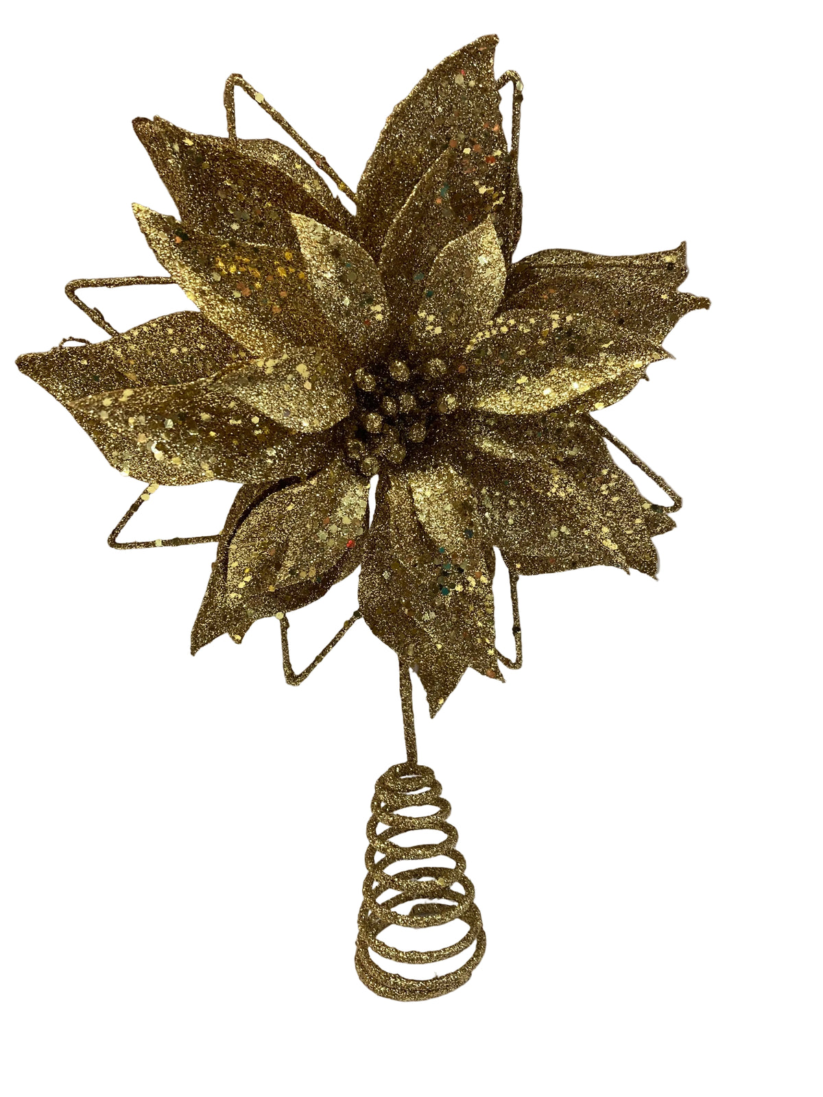 Gold Poinsettia Tree Topper 35cm 42696