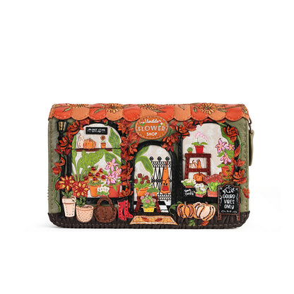 PRE-ORDER Vendula London Flower Shop - Amber Edition - Medium Zip Around Wallet 42690