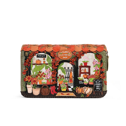 PRE-ORDER Vendula London Flower Shop - Amber Edition - Medium Zip Around Wallet 42690