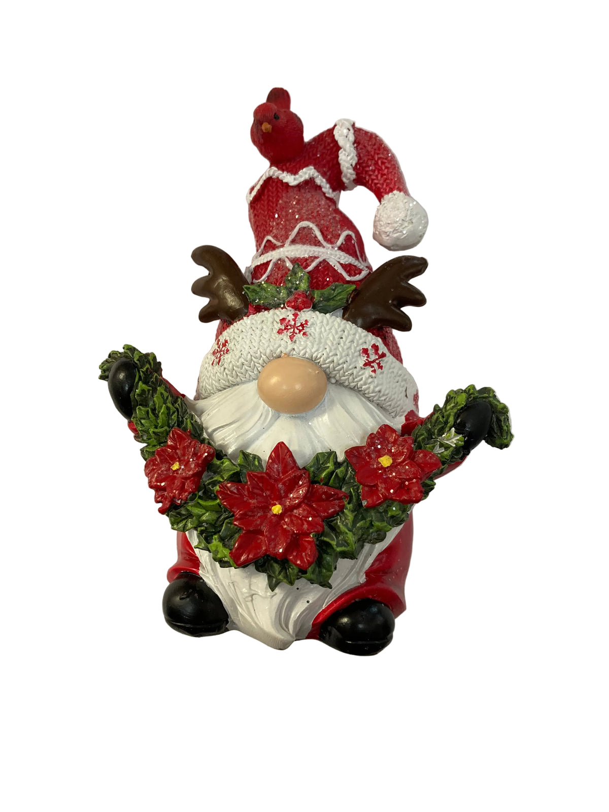 15cm Resin Red Christmas Gnome with Garland 42430