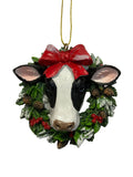 Dairy Cow Christmas Wreath Hanging Ornament 42426