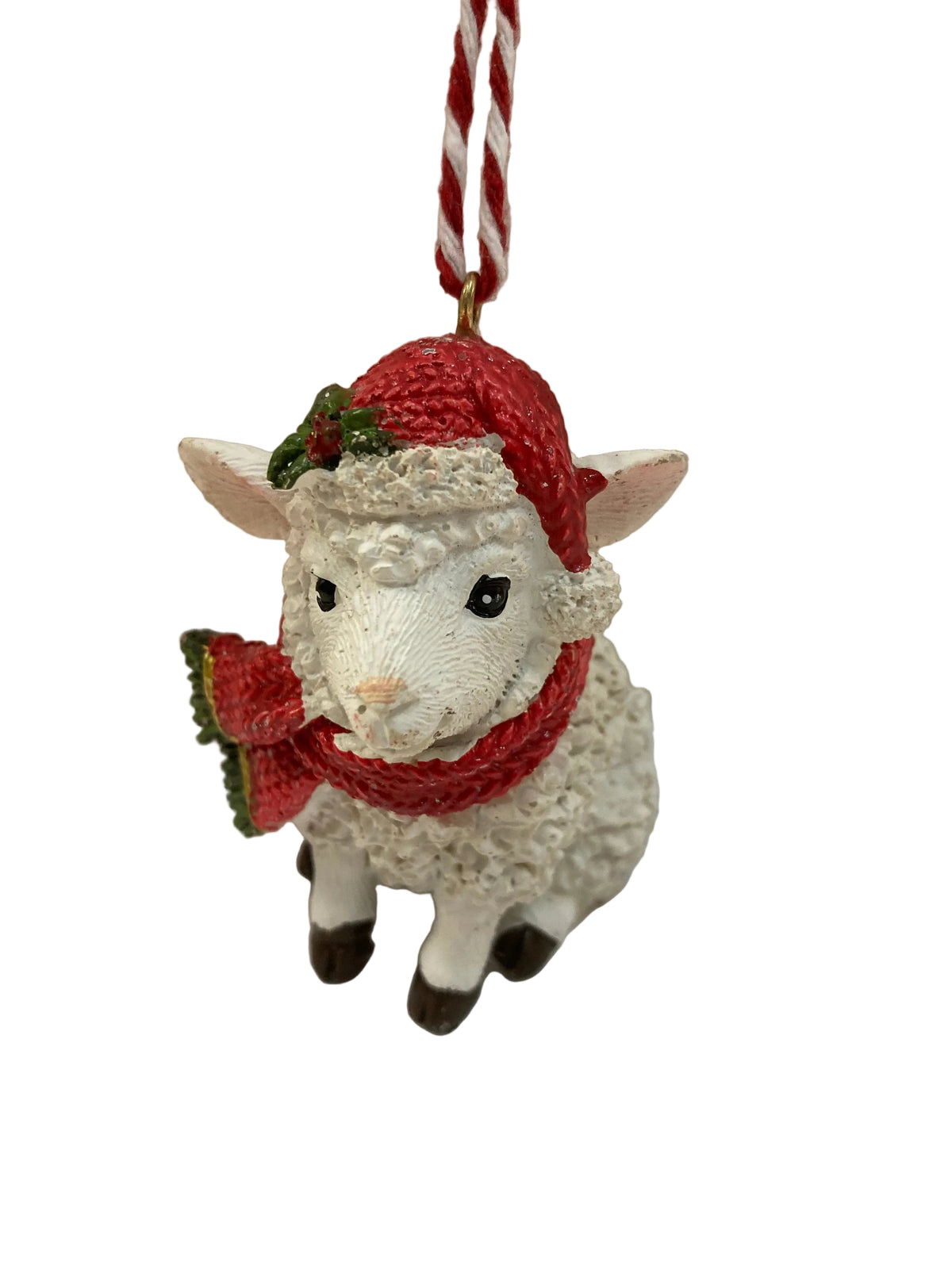 Christmas Lamb with Beanie Hanging Ornament 42427