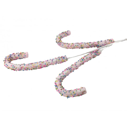 3 Pink Candy Canes Spray 40543