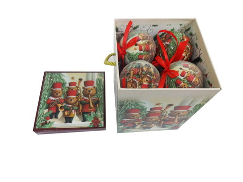 MusicBox with 8 Bear Baubles 6cm 42440