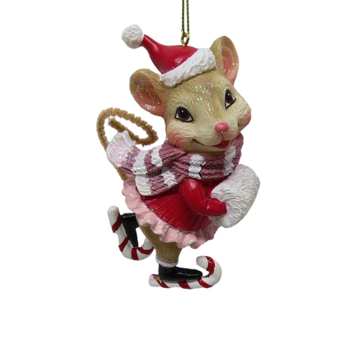 Skating Mouse Hanging Christmas Ornament 37464