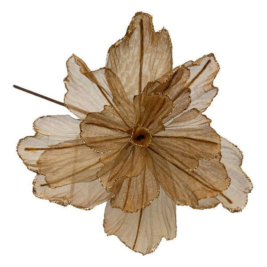 Christmas Sheer Taupe Flower Spray 37600