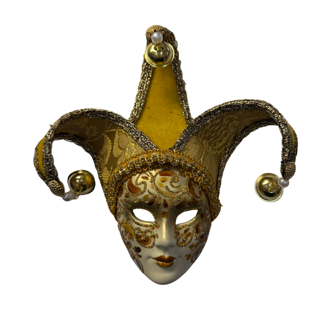 Yellow and Gold Detailed Venetian Mask Small 13726