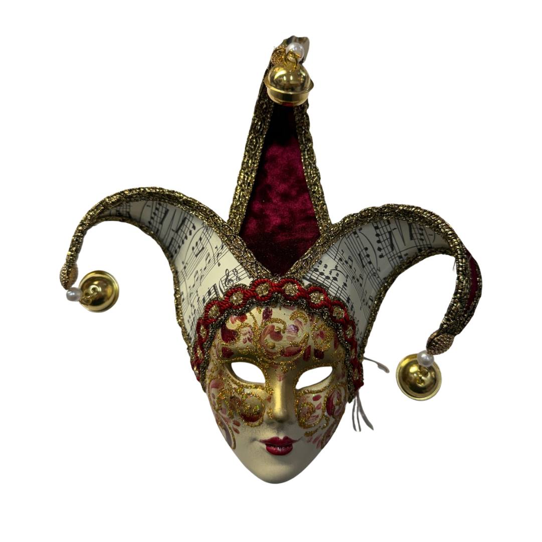 Red and Musical Note Detailed Venetian Mask Small 13726