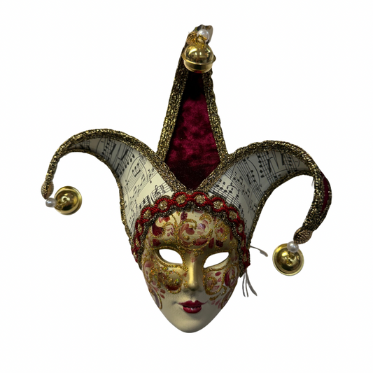 Red and Musical Note Detailed Venetian Mask Small 13726
