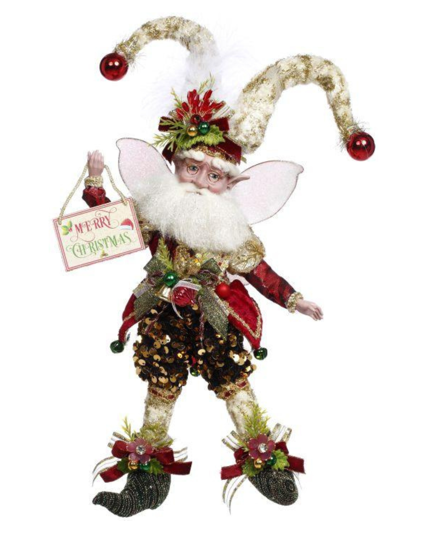 Mark Roberts Fairy Merry Christmas (Small Red and Green -11.5 Inches) 42184