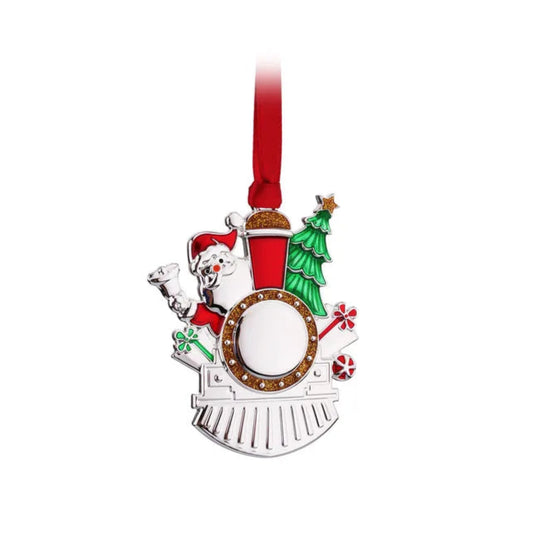 Whitehill Silver Hanging Ornament - Santa in Steam 28974b