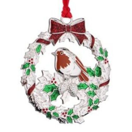 Wreath with Robin Hanging Ornament 26974
