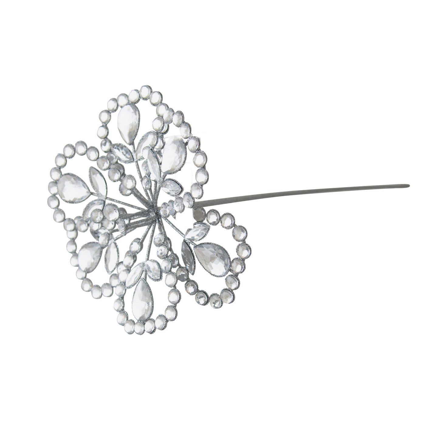 Jewelled Silver Magnolia Stem 42384