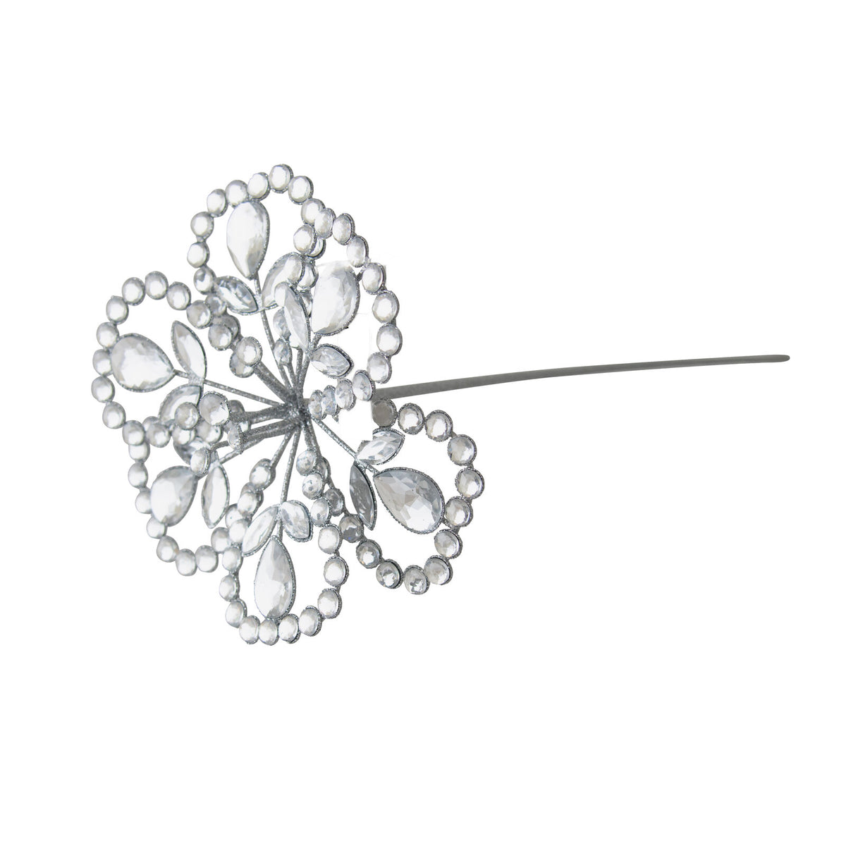 Jewelled Silver Magnolia Stem 42384
