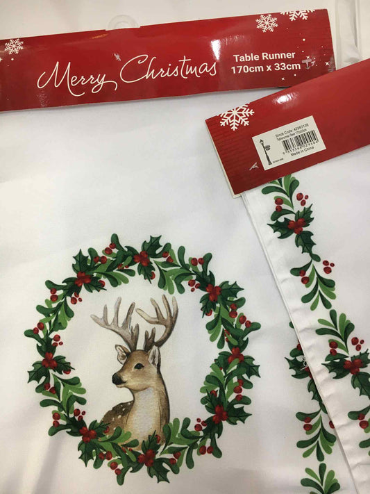 Christmas Table Runner Deer 170x 33cm