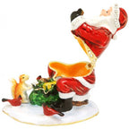 Santa Feeding Animals in Red Trinket Box 34795