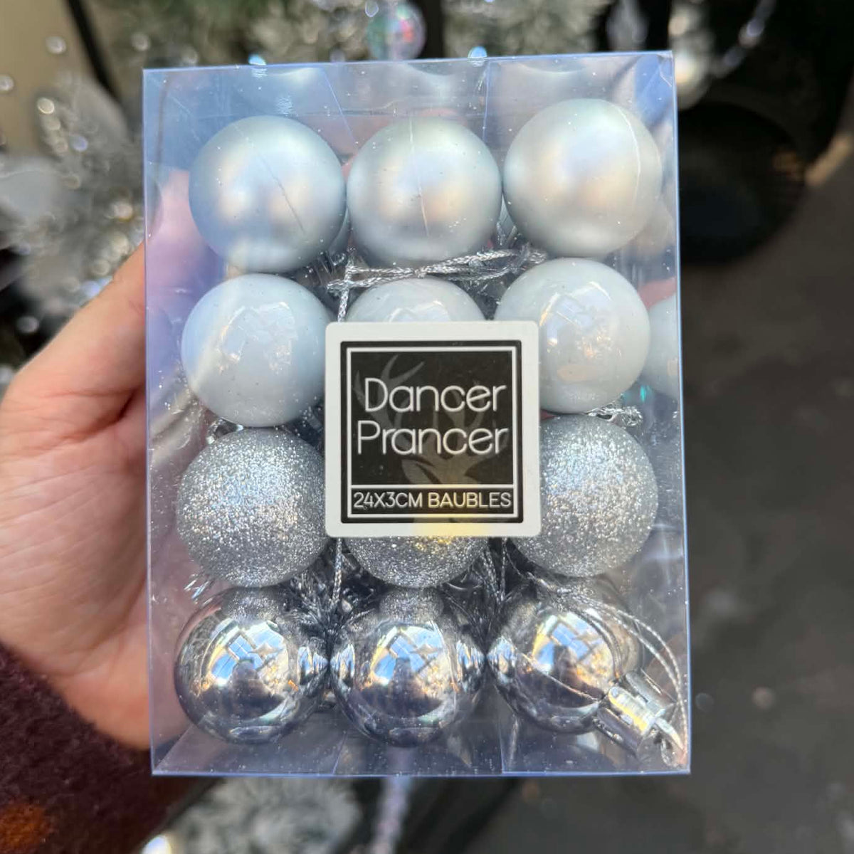 3cm Assorted Silver Baubles (24 Pack) 37429