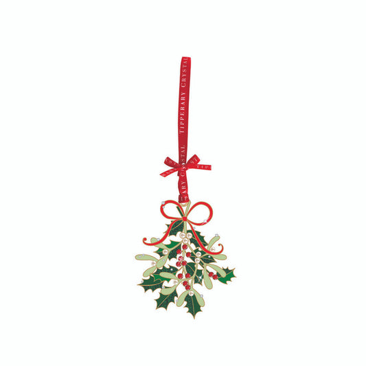 Mistletow Sparkle Boxed Metal Ornament 34132
