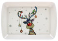 Small White Christmas Tray 41906 Reindeer