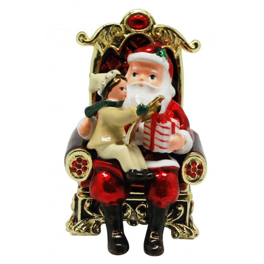 Santa with Kid Trinket Box 41887