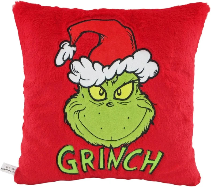 Red Grinch Cushion with Hat 35cm 37904