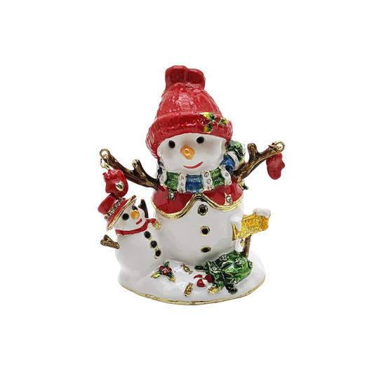 Snowman with Baby Trinket Box 41511