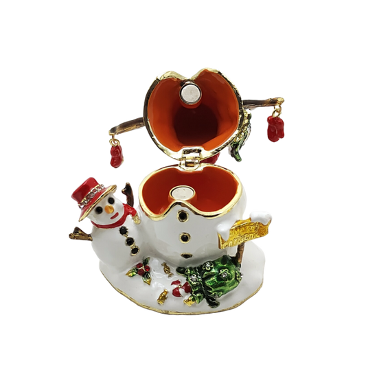 Snowman with Baby Trinket Box 41511