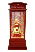 RED LED W-S Telephone Booth Mrs Claus 32535