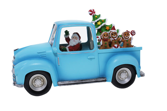 Blue Ute Led Lantern with Sound with Santa and Gingerbread 37692