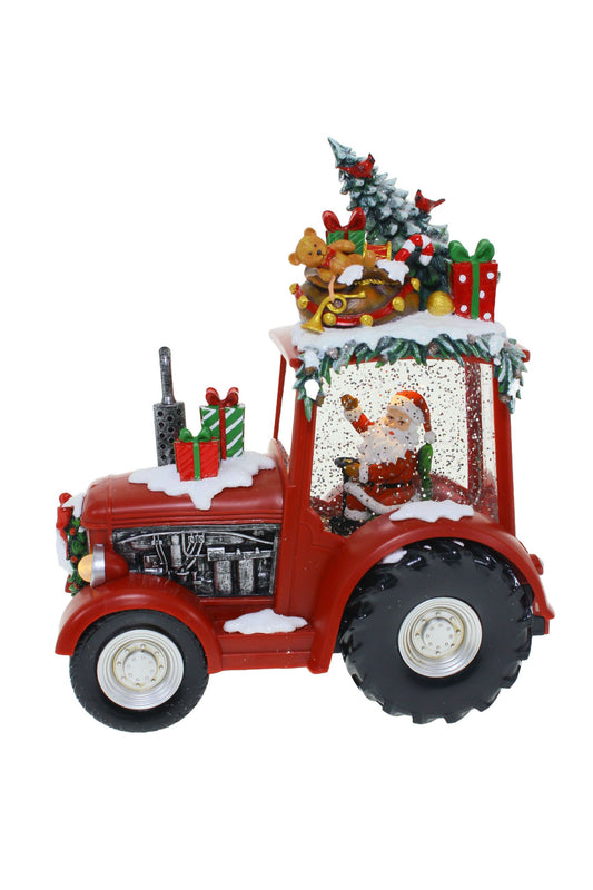Santa Tractor Red Lantern with Gifts 41396